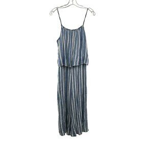 J. Gee Women's Sleeveless Mid Sundress Blue/White Striped Size Large